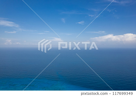 Sunset Horizon Over the Mexican Caribbean Sea Captured by Drone 117699349