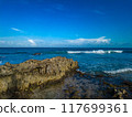 Rocky Beach Sunset at Playa Gaviota, Cancun 117699361