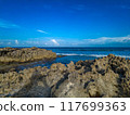Rocky Beach Sunset at Playa Gaviota, Cancun 117699363
