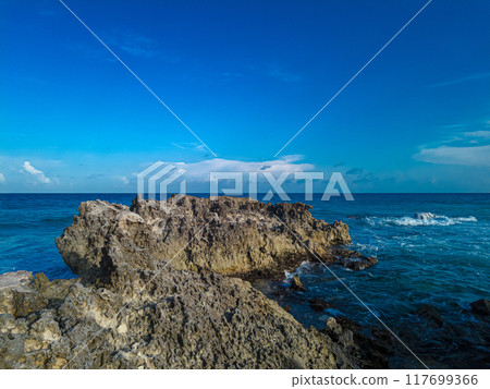 Rocky Beach Sunset at Playa Gaviota, Cancun Rocky Beach Sunset at Playa Gaviota, Cancun 117699366
