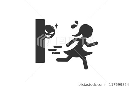 Pictogram icon 1 depicting a stalker victim 117699824