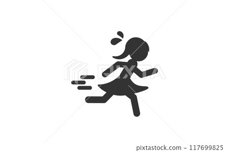 Pictogram icon 2 depicting a stalker victim Pictogram icon 2 depicting a stalker victim 117699825