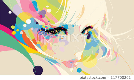 POP illustration of a cute girl 117700261