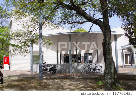 View of the gazebo at Hijiyama Park Manga Library 117701423