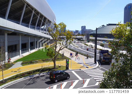 Streets in front of Hiroshima Soccer Stadium Streets in front of Hiroshima Soccer Stadium 117701459
