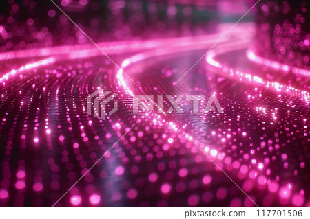 The flow of digital information is in the form of a highway. To future abstract technology concept. 117701506