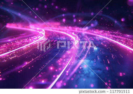 The flow of digital information is in the form of a highway. To future abstract technology concept. The flow of digital information is in the form of a highway. To future abstract technology concept. 117701511