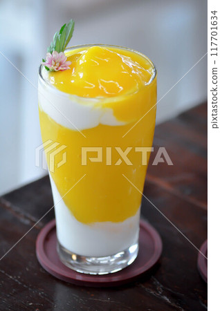 mango smoothie or mango yogurt smoothie 117701634