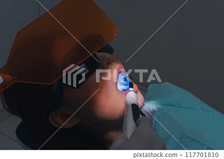 Dental and oral care treatment using blue light technology 117701810