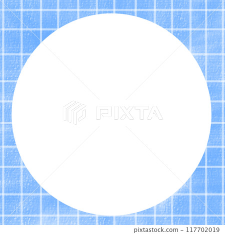 Vintage blue checkered note paper decorated with cute minimal cartoon designs 117702019