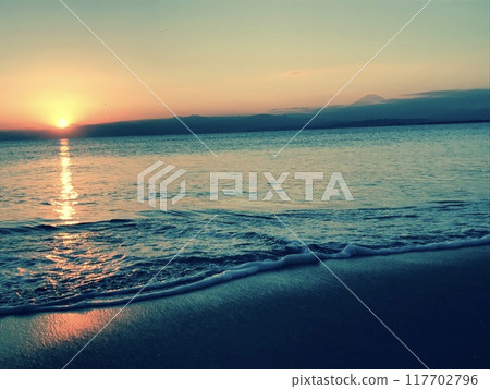 Mount Fuji and sunset Mount Fuji and sunset 117702796