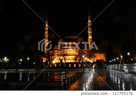 Hagia Sophia illuminated at night in Istanbul Hagia Sophia illuminated at night in Istanbul 117703176