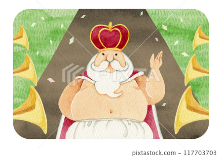 Andersen fairy tale The Emperor's New Clothes watercolor illustration 117703703
