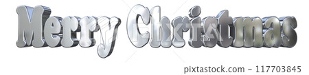 3DCG characters "Merry Christmas" Silver, Silver 3DCG characters "Merry Christmas" Silver, Silver 117703845