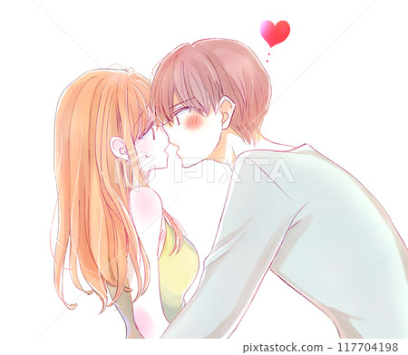 A man approaching and a woman pulling A man approaching and a woman pulling 117704198