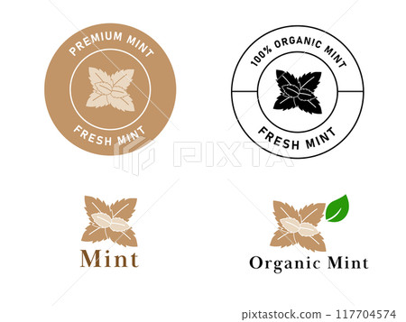 mint peppermint watermint logo organic ingredient food condiment spice herb sticker label design mint peppermint watermint logo organic ingredient food condiment spice herb sticker label design 117704574