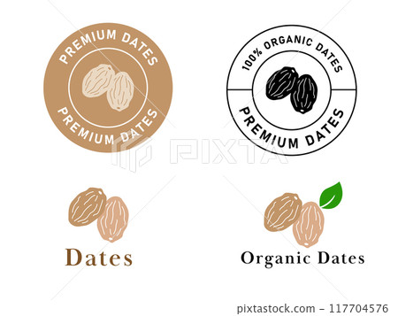 date fruit ingredient tropical nature healthy food condiment flavor label design icon logo 117704576