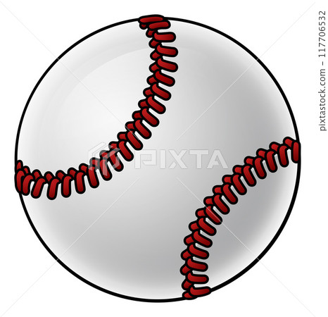 Baseball Ball Cartoon Sports Icon Illustration 117706532