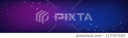Digital technology background of global network connection and communication with connecting the dots and lines for banner design or header. Digital technology background of global network connection and communication with connecting the dots and lines for banner design or header. 117707589