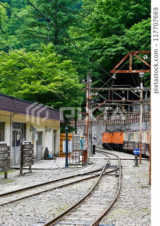 Nekomata Station and the trolley train Nekomata Station and the trolley train 117707669