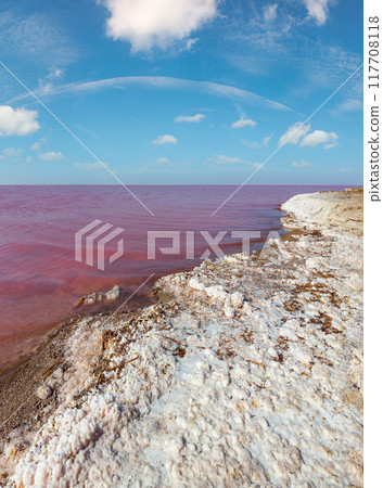 Pink salty Syvash Lake, Ukraine 117708118