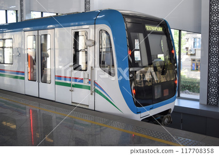 Tashkent metro train, Uzbekistan 117708358