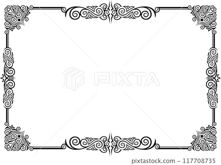 Classic, elegant and gorgeous decorative frame, monochrome black Classic, elegant and gorgeous decorative frame, monochrome black 117708735