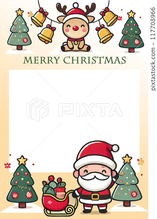Cute christmas frame illustration 117708966