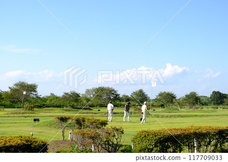 People playing grand golf People playing grand golf 117709033