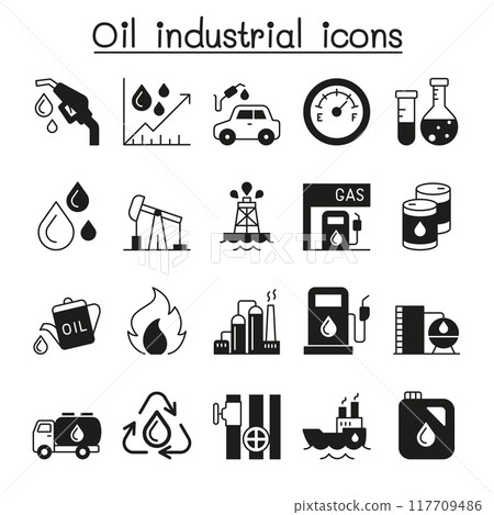 Oil industrial icons set vector illustration graphic design 117709486