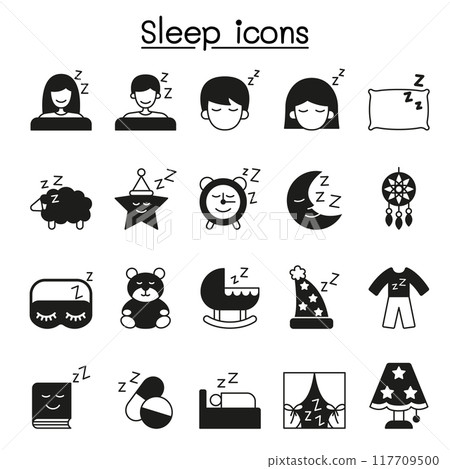 Sleep icons set vector illustration graphic design 117709500