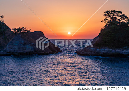 [靜岡縣]西伊豆堂島的夜景、日落 117710429