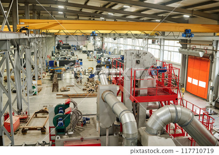 Manufacturing Plant with Heavy Machinery and Equipment Manufacturing Plant with Heavy Machinery and Equipment 117710719