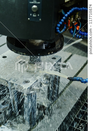 Operating Digital Machine Cutting Metal with Water Jets Operating Digital Machine Cutting Metal with Water Jets 117710874