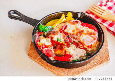 Cheese hamburger style made in a skillet Cheese hamburger style made in a skillet 117711551