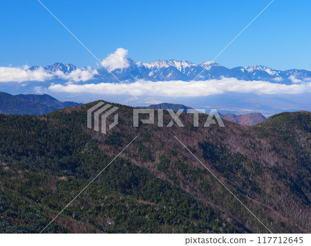 Yatsugatake in early winter as seen from Mount Kobushi in Okuchichibu Yatsugatake in early winter as seen from Mount Kobushi in Okuchichibu 117712645