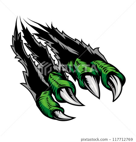 Monster claws scratching background. For poster, t shirt, decoration. Vector illustration 117712769
