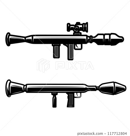 Illustration of Grenade launcher . Design element for logo, label, sign, emblem. Vector illustration 117712804