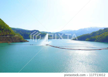寒江水庫、月山湖、大噴泉、月山、西川町 寒江水庫、月山湖、大噴泉、月山、西川町 117713012