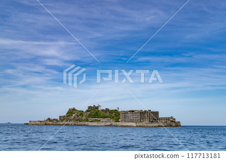 Gunkanjima seen from the sea Gunkanjima seen from the sea 117713181