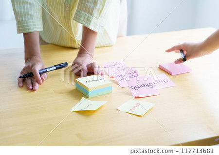 A woman who makes issues visible through teamwork A woman who makes issues visible through teamwork 117713681