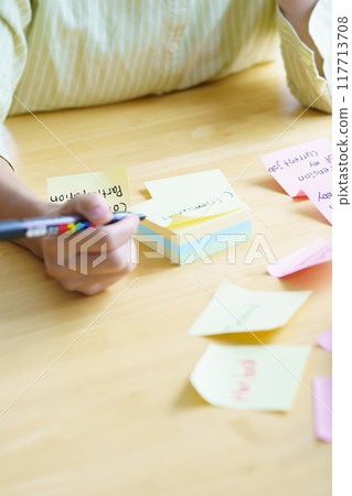 A woman who makes issues visible through teamwork 117713708