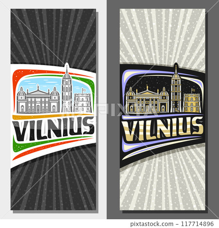 Vector vertical layouts for Vilnius 117714896