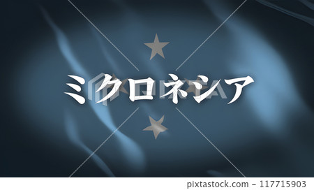 Micronesia's flag with country name (Japanese) 117715903