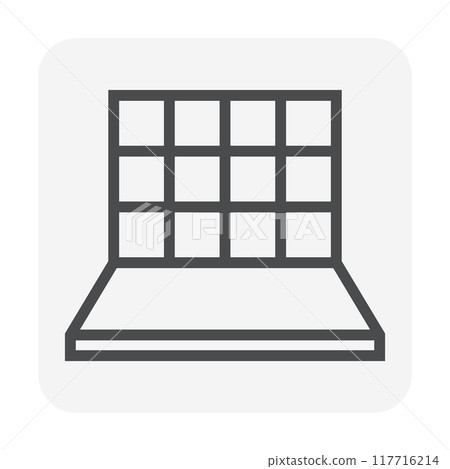 Tile wall inside room vector icon, thin line and editable stroke. Tile wall inside room vector icon, thin line and editable stroke. 117716214