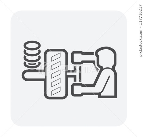 Auto car check repair or service vector icon. 117716217