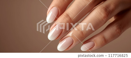 Elegant French Manicure on Natural Nails 117716825