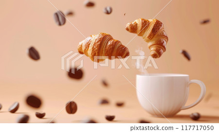 Levitating Croissants and Coffee in Motion 117717050