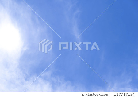 Summer sky, sun and clouds Yokohama 117717154