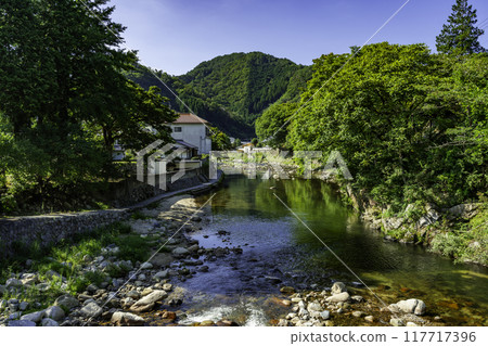 Okutsu Onsen and Yoshii River, Kagamino Town, Okayama Prefecture 117717396